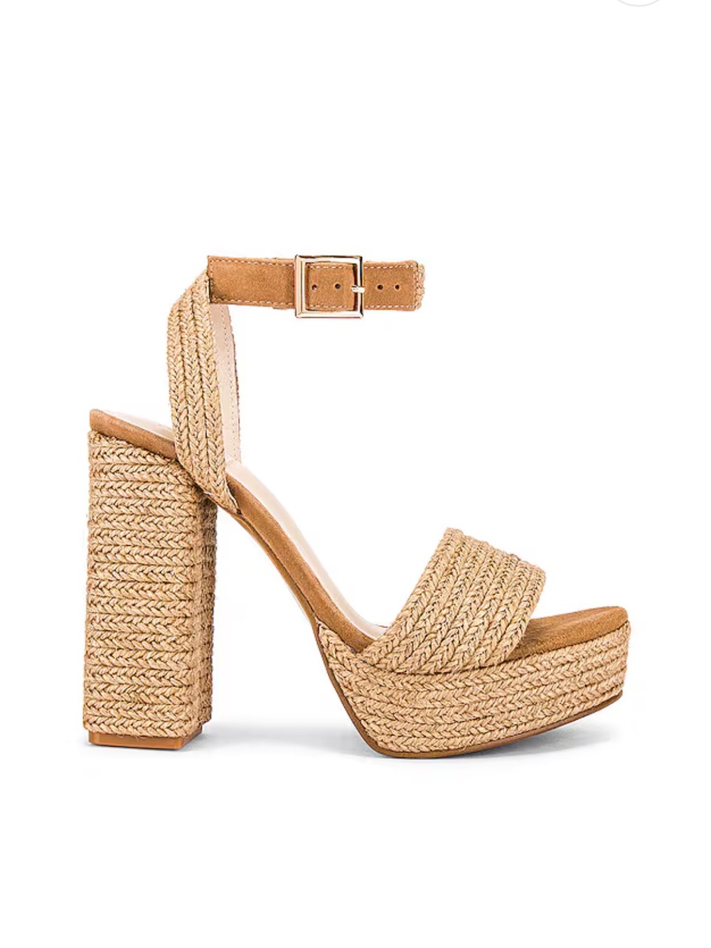 House of Harlow 1960 REVOLVE Artisan Heels Natural Tan Braid Platform Sandals 8